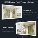 YEELAIT 72x40 Inch LED Bathroom Mirror with Lights (Front Lit and Backlit) Black Framed Lighted Vanity Mirror for Bathroom Wall Dimmable Anti-Fog Memory Tempered Glass Horizontal/Vertical YEELAIT