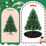 Glissora Black Christmas Tree Skirt 45 Inch Sequin Ruffle Tree Skirts Night Mare Before Christmas Tree Skirt for Halloween Tree Floor Mat Velvet Ruffled Tree Skiet for Pencil Tree Xmas Holiday Decor Glissora