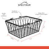 Spectrum Twist Wire Basket for Organizing (Medium, Black) - Sturdy Farmhouse Pantry Basket Storage with Handles - Wire Storage Basket Organizer for Kitchen, Shelf, Closet, Bathroom & More Spectrum Diversified