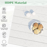 AMERLIFE 7-Piece HDPE Outdoor Dining Table Set with 6 Chairs, 71" L Patio Dining Furniture Set with Umbrella Hole, Modern Dinner Table & Chairs Set for Garden, Backyard, Poolside, White AMERLIFE