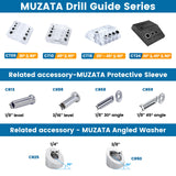Muzata Upgraded Multi Angle Drill Guide Fit 30 45 90 Degree Cable Railing Kit Stair Visible Template Jig 4 Sizes Guide Track for Straight and Angle Hole Wood Post CT24 CT1 Muzata
