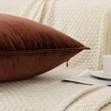 JIAHANNHA Velvet Brown Throw Pillow Covers Pack of 2 Spring Decorative Soft for Couch Sofa Bed Livingroom Office 18×18 Inches JIAHANNHA