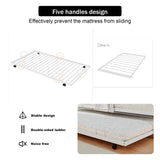 Merax Triple Bunk Bed, Twin Over Twin Bunk Beds with Trundle, Sturdy Steel Bunk Beds Frame for 3 Kids/Teens with Two Side Ladders and Safety Guard Rail,White Color Merax