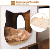 Cat Litter Box Furniture Enclosure 4 Levels Cat Tree Hidden Cabinet with Storage and Scratch,4 Tiers GUTINNEEN