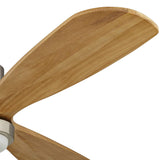 Casa Vieja 52" Delta-Wing DC Modern 3 Blade Indoor Ceiling Fan with LED Light Remote Brushed Nickel Natural Solid Wood for Living Kitchen House Bedroom Family Dining Home Office Kids Room Casa Vieja