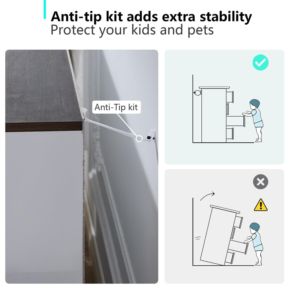 LIDYUK Dresser for Bedroom, Wood Dresser with 5 Drawers, Modern Minimalist Dressers & Chests of Drawers, 47 Inches Tall Chest of Drawers for Bedroom, Hallway, Living Room, White LIDYUK