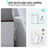 LIDYUK Dresser for Bedroom, Wood Dresser with 5 Drawers, Modern Minimalist Dressers & Chests of Drawers, 47 Inches Tall Chest of Drawers for Bedroom, Hallway, Living Room, White LIDYUK