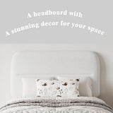 HOMBCK Twin Bed Frames Boucle Upholstered Platform Bed Frame Twin Size with Headboard for Kids/Thickened Footboard/Rounded Corners/No Box Spring Needed/Easy Assembly, White HOMBCK