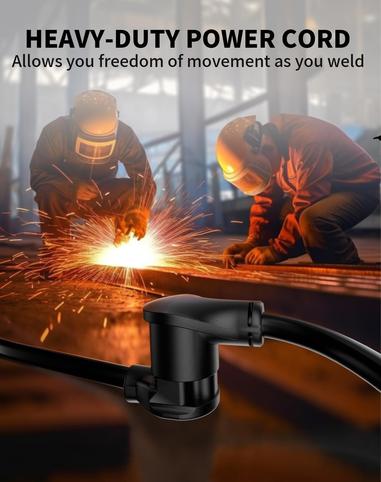 POWGRN 30 AMP 50ft Welder Extension Cord Outdoor 10 Gauge, 250V NEMA 6-50 Heavy Duty Welding Cord 3 Prong, 10AWG SJTW Black, ETL POWGRN