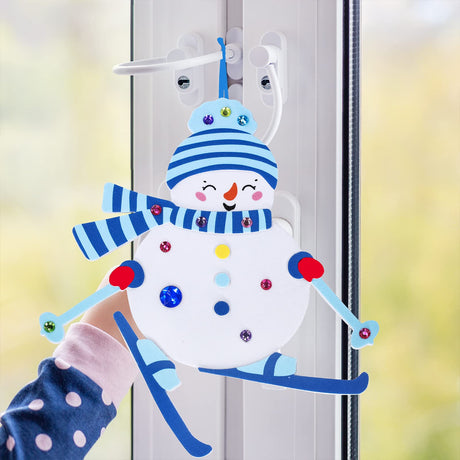 Winlyn 24 Sets Christmas Craft Kits Winter Crafts DIY Christmas Snowman Ornaments Decorations Art Sets Snowman Christmas Foam Stickers Arts and Crafts for Kids Holiday Art Project Classroom Activities Winlyn