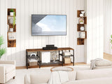 HOOBRO Corner Shelf Wall-Mounted, Set of 2 Floating Corner Shelves, 4-Tier Corner Bookshelves for Wall Decor in Living Room, Bedroom, Bathroom, Home Office, Rustic Brown BF25BJP201 HOOBRO