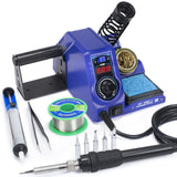 WEP 926LED V3 Soldering Iron Station Kit with Solder Wire, 5 Soldering Tips, Tip Cleaner,Tweezers, Desoldering Pump with Temperature Control, Sleep Mode, C-F Conversion Function WEP