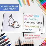 Hardcover Square Sketch Book, 120lb/200GSM Sketchbook Thick Drawing Paper for Marker Watercolor Pencil Mixed Media, Premium Drawing Notebook, Art Journal, 60 Sheets/120 Pages 8x8 Inch Sketch Pad VANRTTO