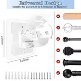 8PCS No Drill Curtain Rod Brackets No Drilling Self Adhesive Curtain Rod Holder Hooks Nail Free Adjustable Curtain Rod Hooks Curtain Hangers for Bathroom Kitchen Home Bathroom and Hotel (Transparent) Codoule