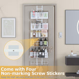 Hongtamoya Adjustable Over The Door Organizer - Hair Dryer Holder, Hanging Door Organizer with 8 Pockets 3 Metal Baskets 6 Hook, Behind Door Organizers and Storage for Bathroom Closet Cabinet Bedroom Hongtamoya