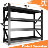 71" W Heavy Duty Garage Shelving, 6000LBS Garage Storage Shelves Industrial Shelving Unit, 5 Tier Adjustable Metal Shelving for Basement, Shop, Warehouse, 71" W x 24" D x 71" H Umeiga