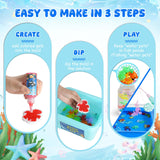 Magic Water Elf Toy Kit，Aqua Fairy Water Gel Kit-16 Magic Gesl&15 Molds-Make Water Pets with Fishing Set - Fun Kids DIY Craft Kit, Birthday Gift & Party Favors for Kids Ages 3+ MaxiBean