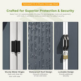 Patiowell 5 x 3 FT Outdoor Storage Cabinet Plastic Shed Patio Storage Shed with Stable Roof and Lockable Doors Waterproof Resin Shed for Pool Storage, Tools and Patio Furnitrue Accessories, Dark Gray Patiowell