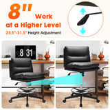 Drafting Chair Tall Office Chair Comfortable - Super Soft Seat Cushion and Larger Size, Standing Desk Chair Adjustable Height, Office Drafting Chairs with Adjustable Footrest Ring, 400LBs, Black YEEZEE
