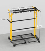 CCCEI Garage Organization with Wheels, Outdoor Gargen Yard Shed Tools Organizer Cart, Home Storage for Cleaning Supplies Organizer, Broom Holder, for Shovel and Rake, Long Farming and Farming Tools. CCCEI