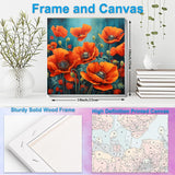 Artunion Framed Paint by Numbers Kit for Adults Beginners & Kids Ages 8-12,Red Poppy Paint by Number with Frame,Flower Adult Paint by Numbers Kit on Canvas 10 * 10 Inch Without Easel Artunion