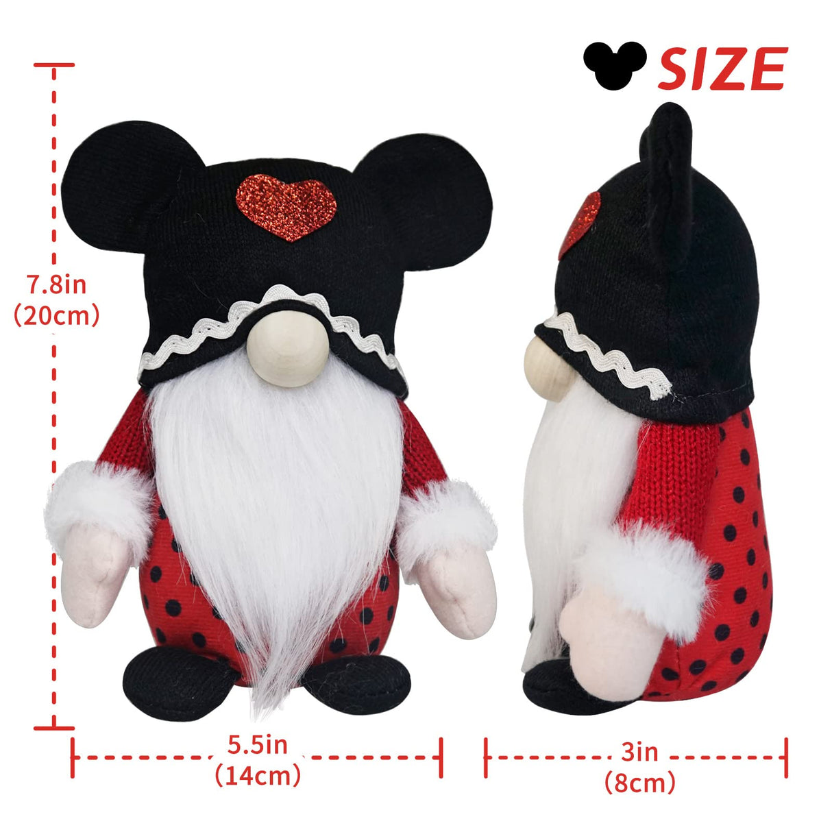 Valentine Mouse Gnomes Plush, Scandinavian Tomte Elf Doll Mouse Gnomes Plush Decor,Valentine Gnomes Plush Decor, Valentines Gift, Farmhouse Home Decoration,Gnome Gifts Idea KnomeKo