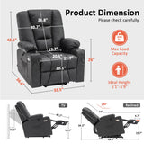 MCombo Power Lift Recliner Chair for Elderly, Lift Chair with Heat and Massage, USB Ports, Cup Holders, Faux Leather 7519 (Medium, Dark Grey) MCombo