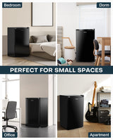 Upstreman 3.2 Cu.Ft Mini Fridge with Freezer, Single Door Mini Fridge, Dorm Fridge, Adjustable Thermostat, Mini Refrigerator for Bedroom, Office, Dorm, Black-BR321 Upstreman