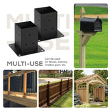 WIMART 4x4 Post Base, Inner Size 3.5"x3.5"Deck Post Base, Deck Post Base for Concrete, for Mailbox Support Wood Fence Post Anchort (Black - Set 4) WIMART