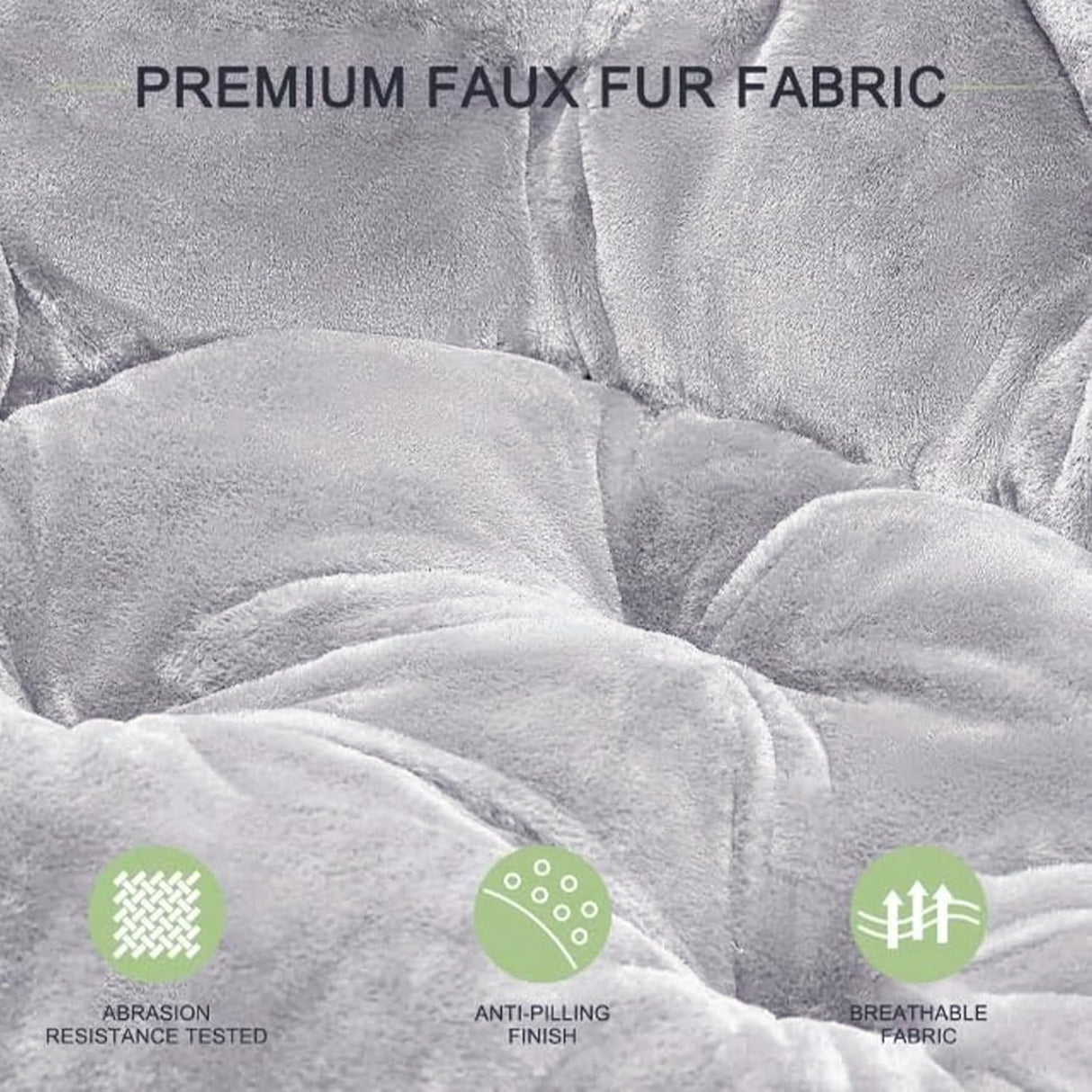 VECELO Saucer Chair for Adults, Folding Moon Chair with Metal Frame, Faux Fur for Bedroom, Living Room, Dorm Room, Apartment, Grey VECELO