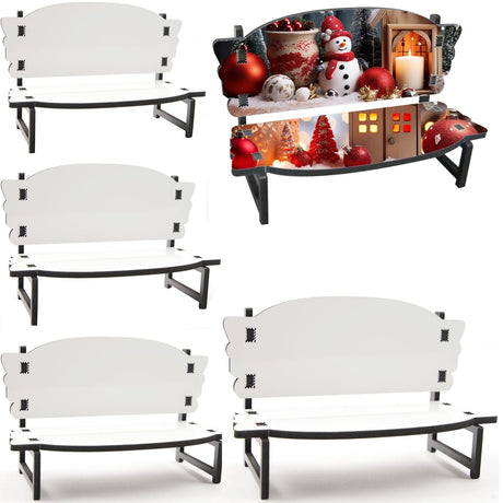 AiDiYGECO 5 PACK Sublimation Memorial Bench Blanks ornament Chair Decor, Handmade Nautical Beach Themed Picture Frame for Tabletop Home Decor Holds memorial bench sublimation 7.1x2.72 Inch AiDiYGECO