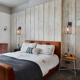 VILUXY Wood Wall Sconces Retro Industrial Rectangle Bedside Wall Sconce Plug-in Cord with Switch Lighting Fixture Black Wall Lamp for Bedroom, Hallway, Entryway, Passway, Dining Room 2 Pack VILUXY