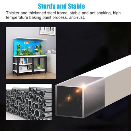 JYHHCYS Rolling White Reptile Tank Stand with Wheels & Storage 10 20 30 Gallon Fish Tank Table Aquarium Stands, Floor-Standing Heavy Duty Terrarium Stand Rack Holder(Color:#1,Size:(LxWxH) 80x50x75cm) JYHHCYS