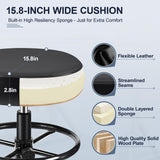 Brick Attic Drafting Chair with Backrest – Adjustable Foot Rest Rolling Stool with Wheels, PU Leather Swivel Stool for Office Spa Studio Lab Counter Salon Home Work Bar Kitchen Shop(Black) Brick Attic