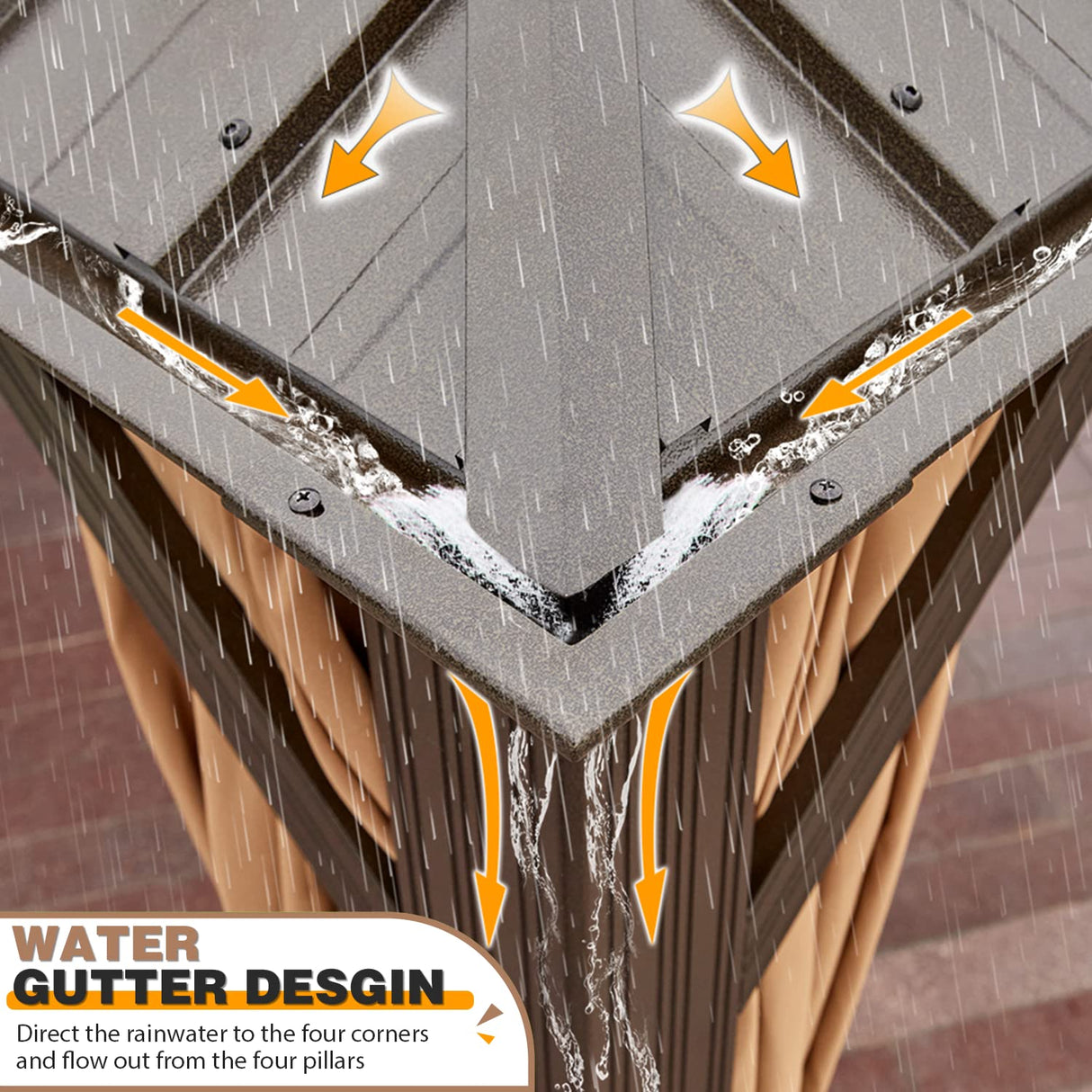 EROMMY 12'x16' Hardtop Gazebo Double Roof Galvanized Steel Canopy Outdoor Aluminum Frame Permanent Metal Pavilion with Netting and Curtains for Patio Backyard Deck and Lawns EROMMY