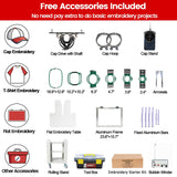 Smartstitch S-1501 Ultra Beast Embroidery Machine with 15 Needles, 1200SPM Max Speed, 12" Touch Screen, Wifi available, 14"x20" Embroidery Area, Capable of embroidering on Cap, Hat, T-shirt and more smartstitch