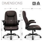 NEO CHAIR Ergonomic Office Chair PU Leather Executive Chair Padded Flip Up Armrest Computer Chair Adjustable Height High Back Lumbar Support Wheels Swivel for Gaming Desk Chair (Brown) NEO CHAIR