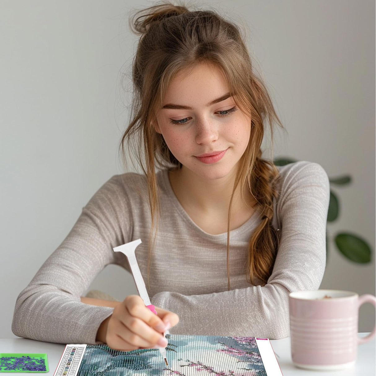 SENQAO Flowers Landscape Diamond Art Kits for Adults - Cherry Blossom Diamond Painting Kits DIY 5D Full Drill Diamond Dots Paintings with Diamonds Gem Art and Crafts for Home Decor 12x16 Inch SENQAO