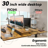 FICIHI Electric Standing Desk USB A/C Charging Port, Electric Height Adjustable Desk,63 x 30 inches Desk with 4 Drawers,Larger Table Legs,Ergonomic Workstation Suitable for Home Gaming Office FICIHI
