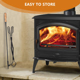 Heavy Duty 32” Long Fireplace Fire Pit Campfire Poker Stick and 26” Fireplace Tongs Tool Sets, Log Grabber, Rust Resistant Black Finish Camping Fireplace Tools for Indoor/Outdoor himaly