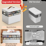 CTIME 3-Tier Medicine Organizer - Portable Medicine Cabinet with Leather Handle, Empty First Aid Kit for Home CTIME