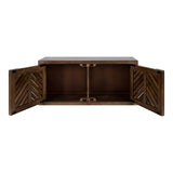 Kate and Laurel Mezzeta Decorative Coastal 2-Door Wall Cabinet, 30 x 10 x 14, Natural Wood, Decorative Modern Storage Cabinet with Doors Kate and Laurel