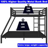 STERXONE Upgraded Version Thicken Metal Queen Over King Bunk Bed, Heavy-Duty Steel King Bunk Bed, Best Modern Bunkbed Queen Over King Size for Adults, Easy Assemble (Queen/King) STERXONE
