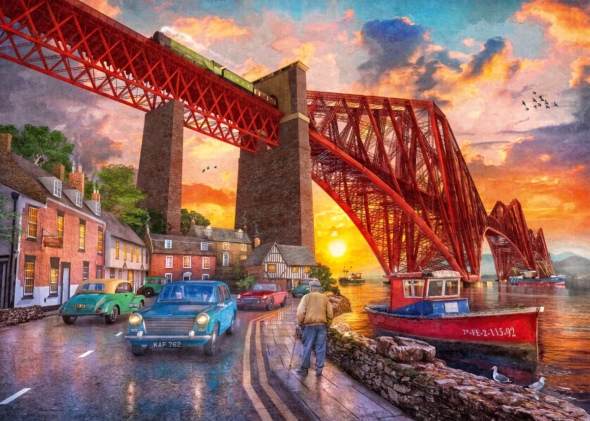 Ravensburger Forth Bridge at Sunset 1000 Piece Jigsaw Puzzle for Adults | Unique, Pieces | Anti-Glare Surface | FSC Certified, Eco-Friendly | Amazon Exclusive Ravensburger