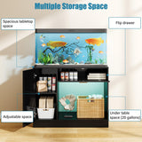 kepptory Heavy-Duty 40 Gallon Aquarium Stand, Modern Dual Tank Cabinet with Hidden Cord Organizer & 550lbs Capacity, 30-50 Gallon Fish Tank Stand, Waterproof and Adjustable Shelf, Black kepptory