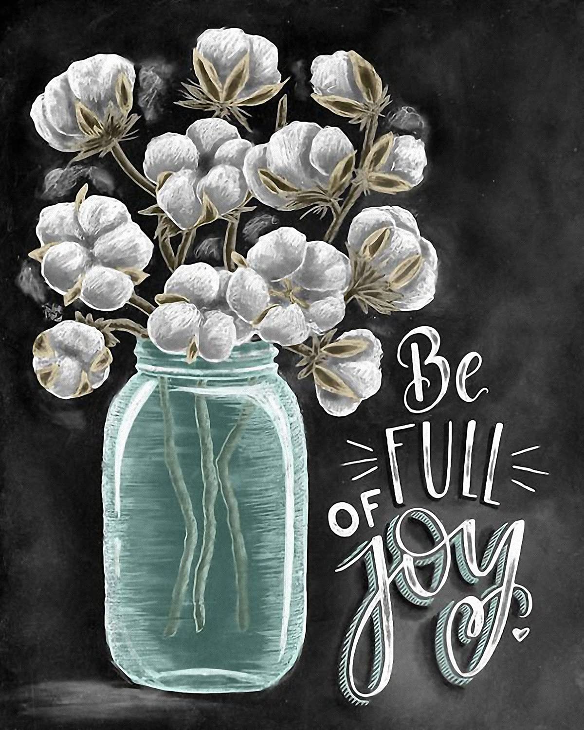 PDSLAIKE Diamond Painting Kits Flowers for Adults - Be Full of Joy Funny Saying Quote Home Decor DIY Art Craft 11.8x15.7in PDSLAIKE