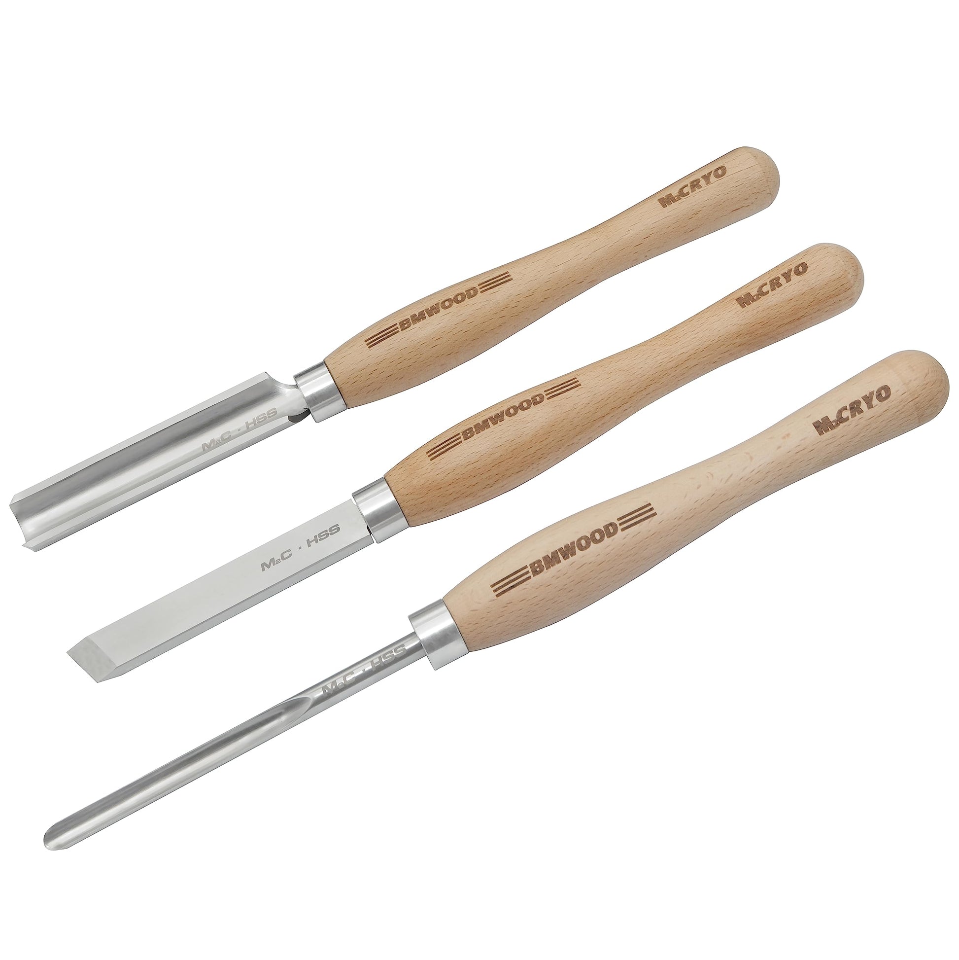 3PCS M2 Cryogenically Treated Steel Chisel set including Roughing Gouge, Spindle Gouge and Skew Chisels for WoodLathe,Woodturning Tools. - WoodArtSupply