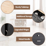 AHB Double Tilt Out Trash Cabinet Kitchen Trash Bin Cabinet 2x13 Gallons Free Standing Recycling Trash Can Cabinet with Hideaway Drawers Pet Proof Trash Can Holder for Kitchen Living Room, Black AHB