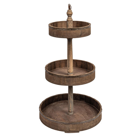 Decorative Wood & Tin 3 Tier Tray Creative Co-Op