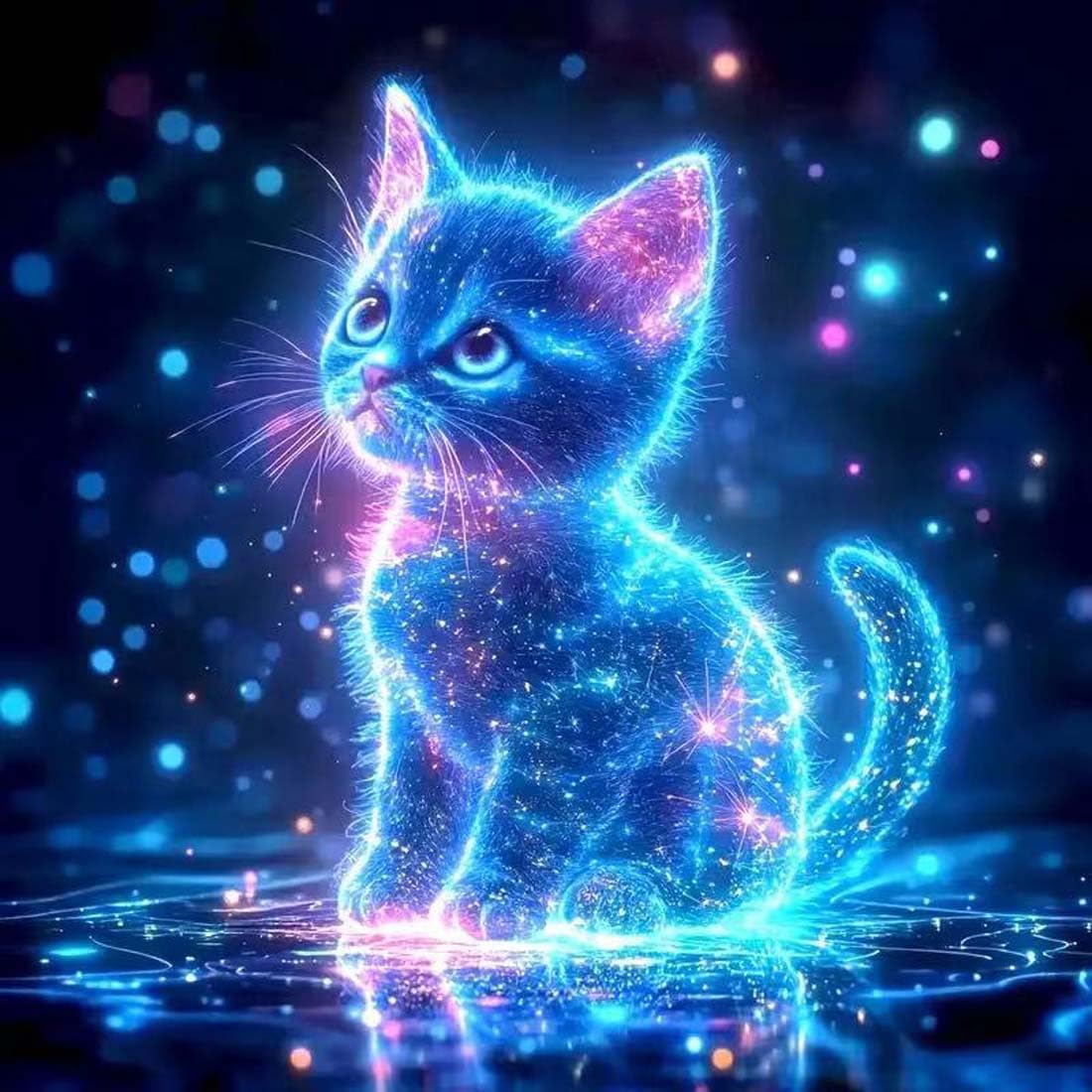 SHICERNHJ 5D Diamond Art Painting Kits for Adults, Animal Cat Full Drill Diamond Painting Kits for Beginner,DIY Round Diamond Dots Painting Art Kits for Adults Gem Art Home Wall Decor 12 X 12inch SHICERNHJ